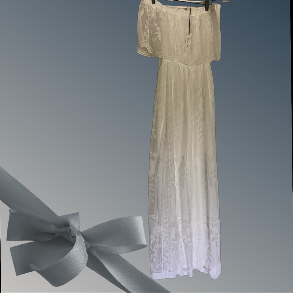 Strapless White Maxi Dress
